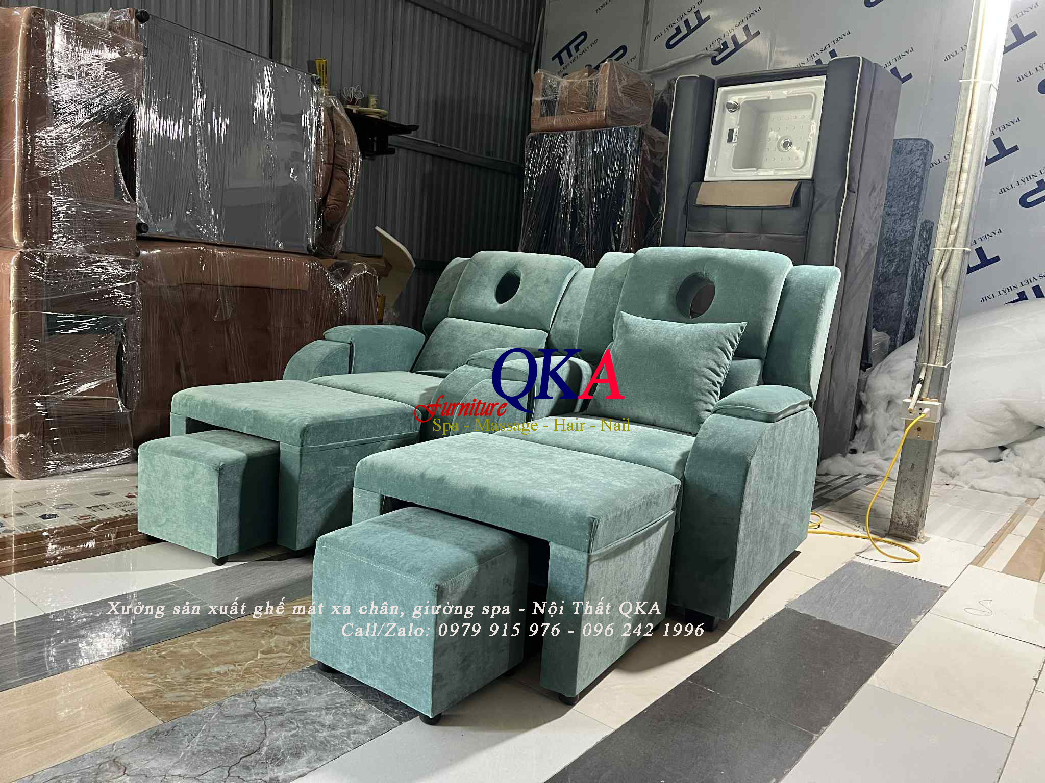 6 Ghế mát xa chân chỉnh điện.