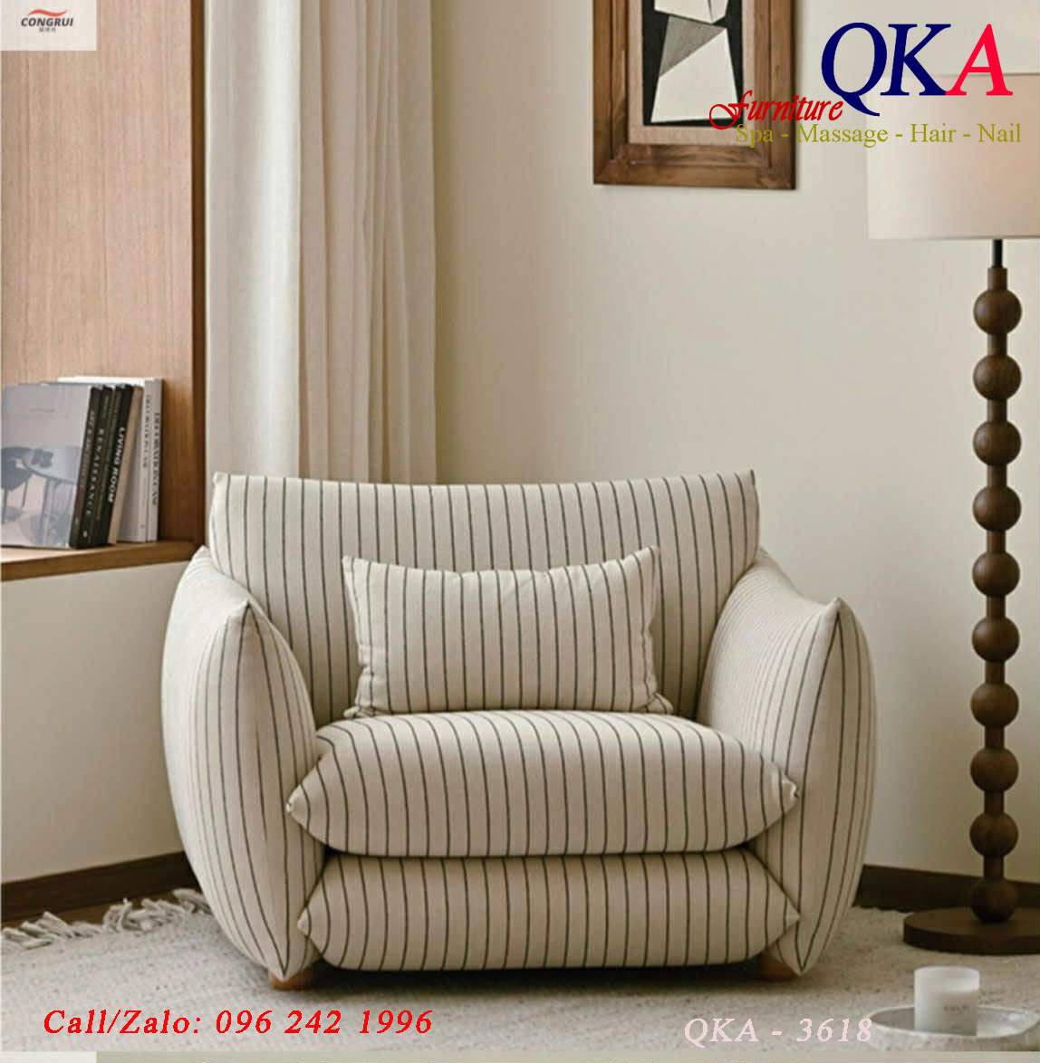 Mẫu ghế sofa đơn - QKA 3618
